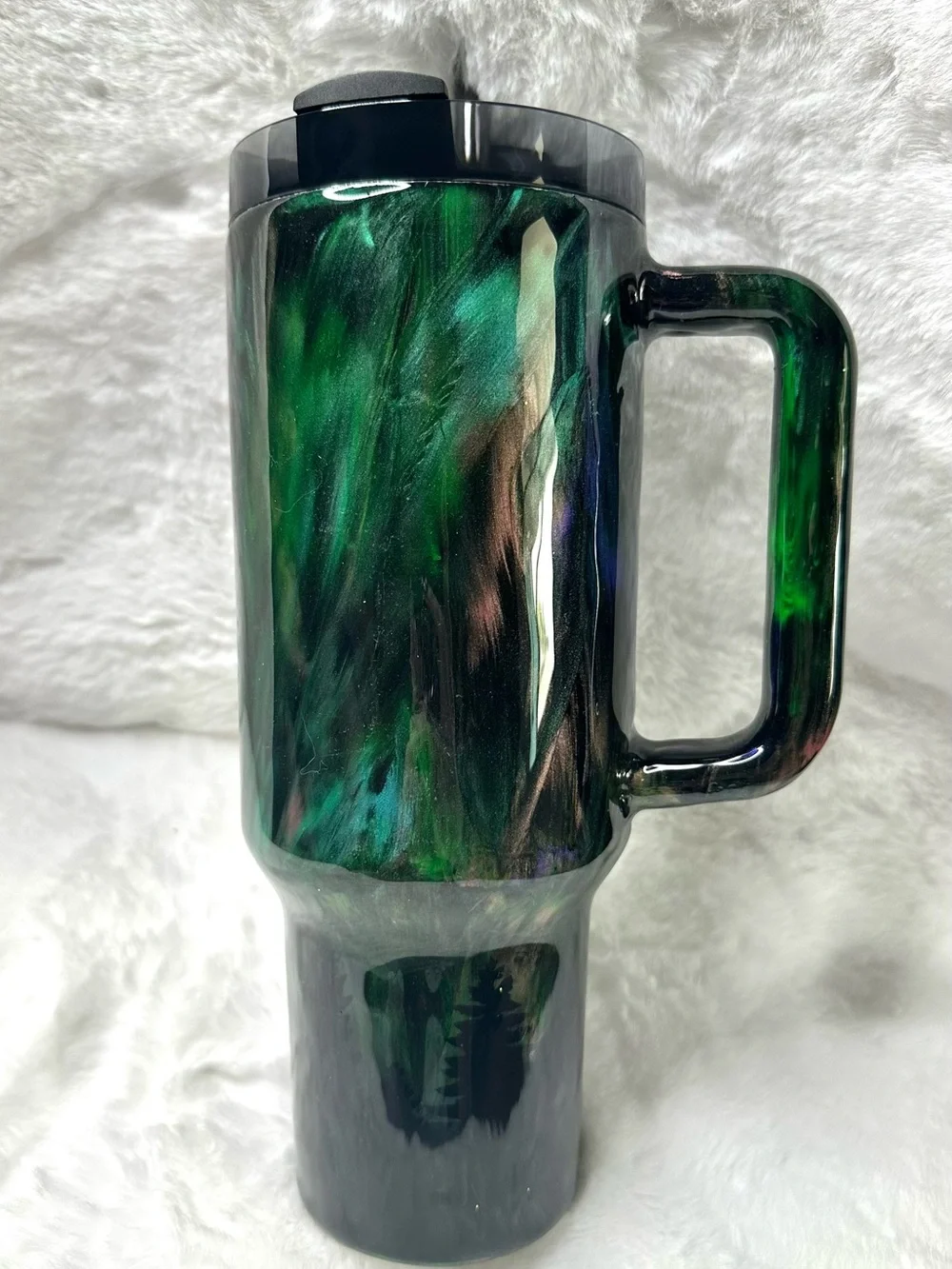 Northern Lights Custom Painted Stanley Tumbler 40 oz